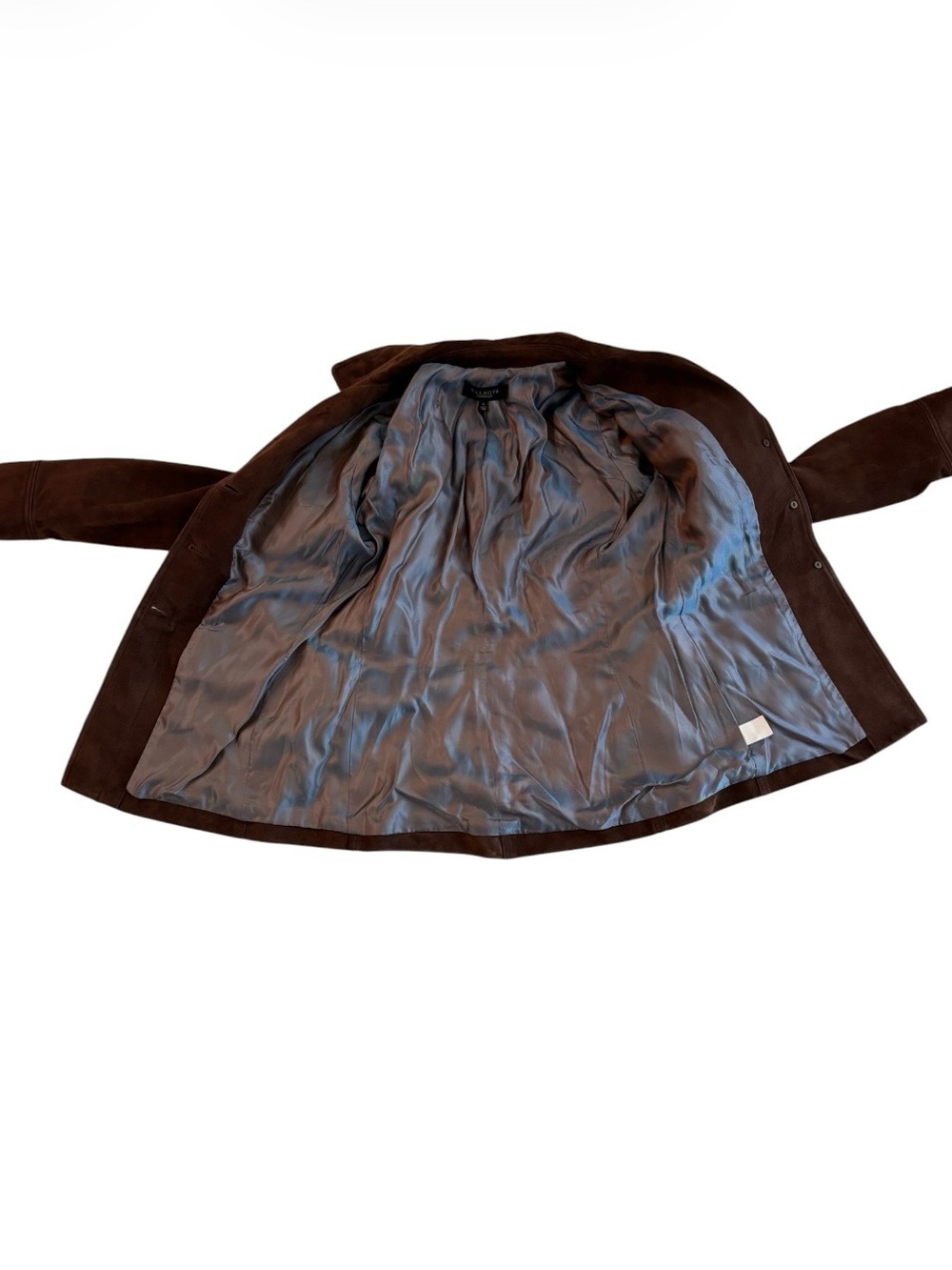 Talbots Brown Suede Leather Women's Button-Front Jacket Sz 6 - Picture 2 of 6